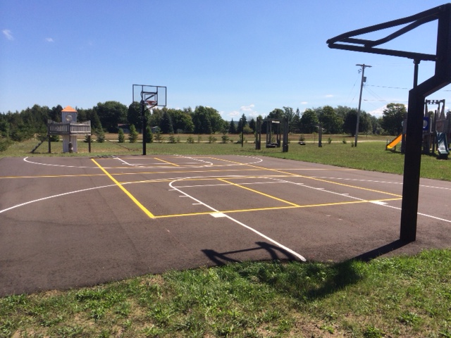 School Sports Courts - Coating & Marking basketball court sports court markings on blacktop sealcoating ludington michigan mason county